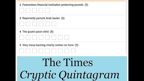The Times Cryptic Quintagram 2416