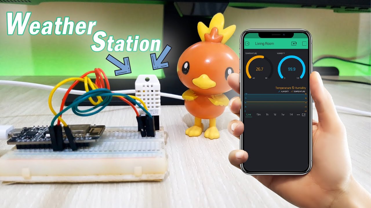 blynk อุณหภูมิ  Update 2022  Blynk ESP8266 DHT22 Temperature \u0026 Humidity Sensor | Weather station
