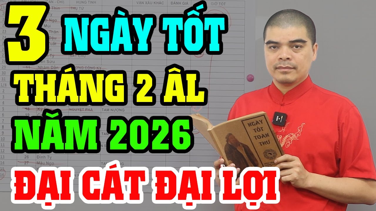Xem Ngày tốt tháng 2 Âm Lịch năm 2026 Bính Ngọ Tốt Mọi Việc: Động Thổ, Cưới Hỏi, Mua Xe...