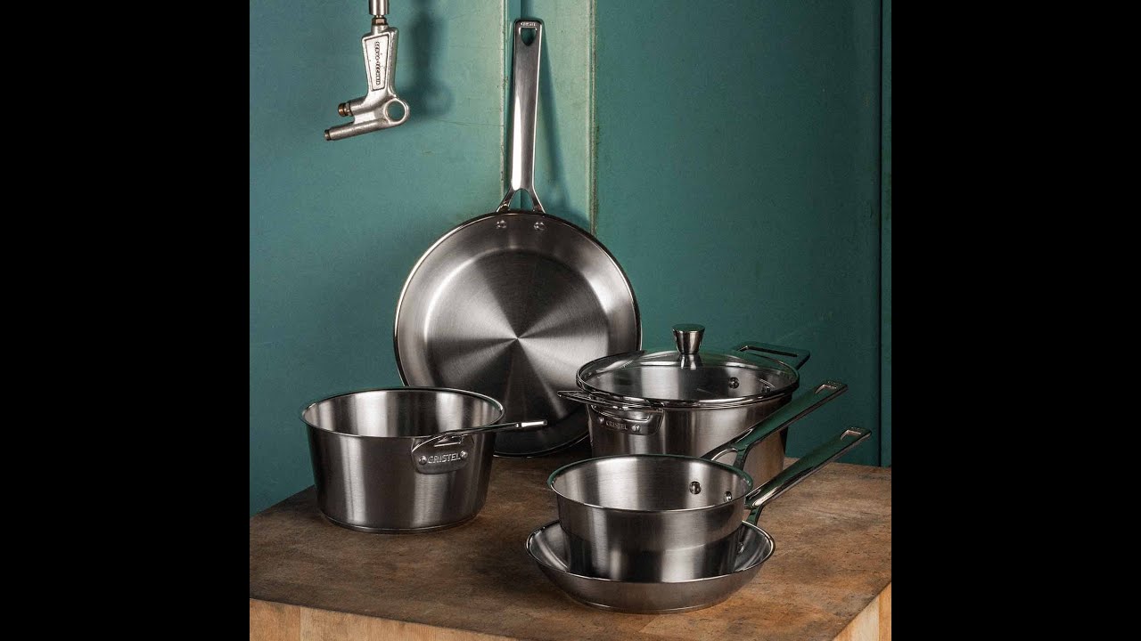 Cristel 1826 Stainless Steel & Nonstick Mixed Skillet Set, 10