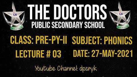 Class Pre-Py-2 Phonics Lecture # 3 [27-May-2021] dpsryk