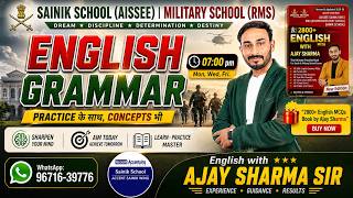 Best English Grammar Class for Sainik School | Sainik School English Classes | Class 6 &amp; 9 | AISSEE