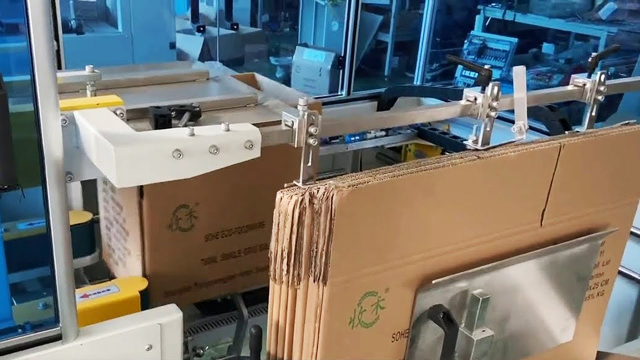 fully automatic cartons opening food trays loading end packaging line