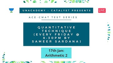 Ace-CMAT Test Series | Arithmetic | 2 by Sameer Sardana