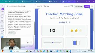 How I used Canva Code to build an Interactive Fraction Matching Game