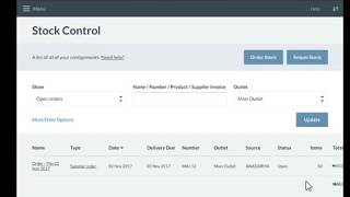 Stock order in Vend