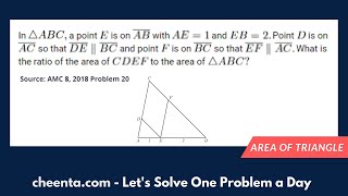 Area of Triangle | AMC 8 2018 Problem 20 | Cheenta North America