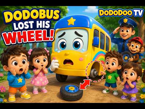 😱 Oh No! DodoBus Lost His Wheel! 🚌 | Fun Rescue Adventure Song for Kids | DodoBus World