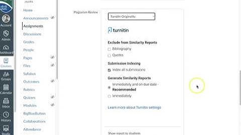 Enabling TurnItIn on an assignment