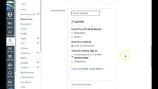 Enabling TurnItIn on an assignment