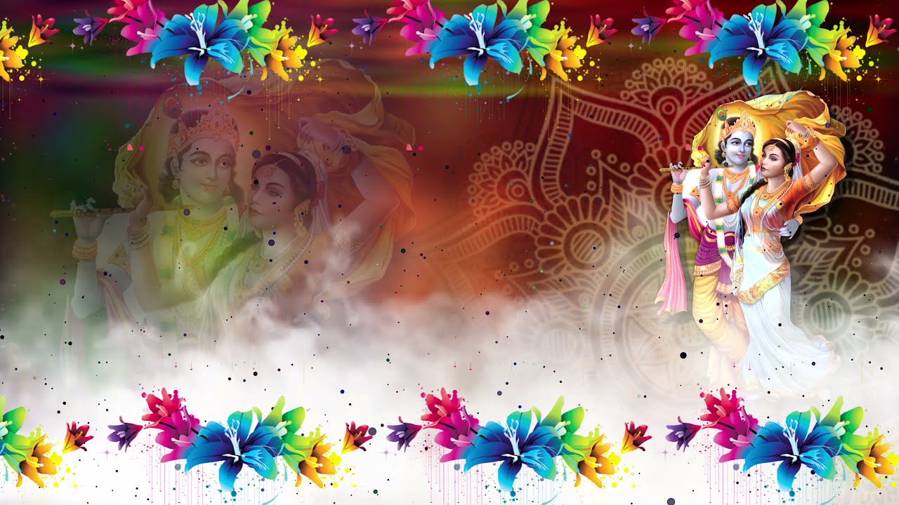 Lord Radha Krishna Flower Background Video Graphics  After Effects Video   Led Background LKTV