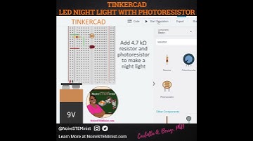 LED Night Light With Photoresistor #Innovation #Creativity #TinkerCad #Electronics #Arduino