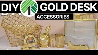 Affordable & EASY DIY: High End Gold Desk Accessories || Whiskey & Whit