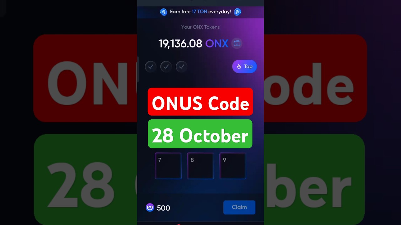 Onus Code | Onus Daily Code | 28 October Onus Code | Daily Code Onus Tap Tap | Today ONUS Code