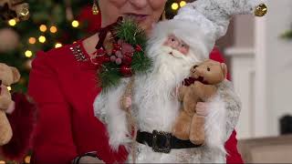 Dennis Basso 20" Talking Santa Claus w/ Faux Fur Trim on QVC screenshot 1