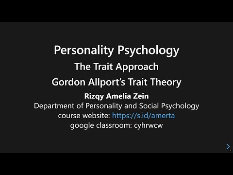 Trait Approach: Gordon Allport Part 1