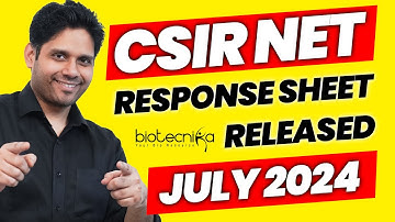 Latest - CSIR NET July 2024 Exam Response Sheet Released - CSIR NET Answer Key Challenge