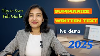 Summarize Written Text | Tips to Score Full Marks 2025 | Live Demo | Englishfirm
