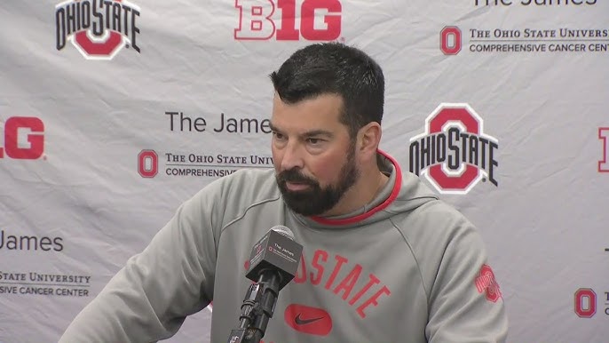 OSU football coach Ryan Day talks spring practice - YouTube