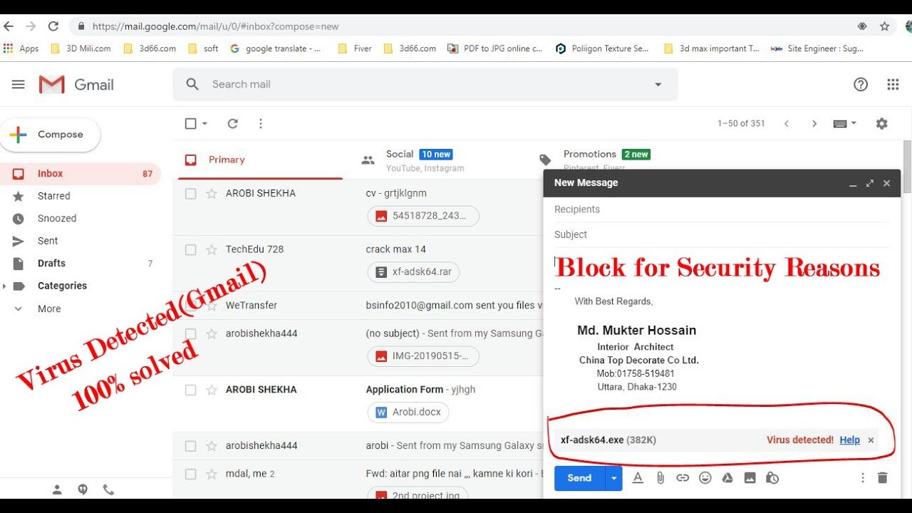Can GMail detect viruses?