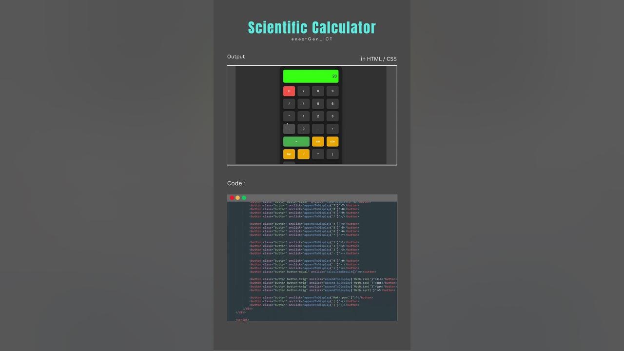 How to develop scientific calculator using HTML / CSS | Easy calculator ...