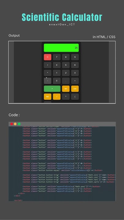 How to develop scientific calculator using HTML / CSS | Easy calculator ...