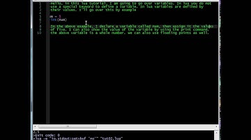 Lua Tutorial 02 - Variables