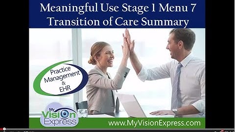 My Vision Express®: Stage 1, Menu 7 Meaningful Use