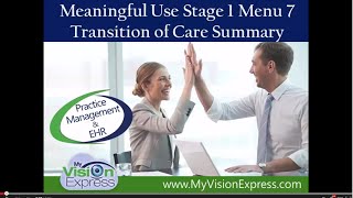 My Vision Express®: Stage 1, Menu 7 Meaningful Use
