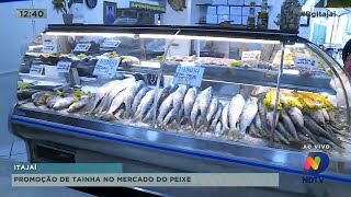 Promoção de tainha no mercado do peixe, interdição no trânsito próximo ao mercado público