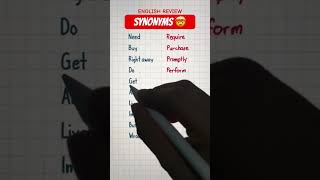 Synonyms  English Vocabulary english learnenglish englishreview vocabulary synonyms fyp