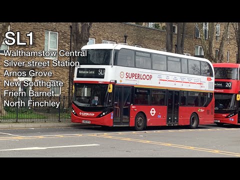 【Superloop】【Full Route Visual】 London Bus (Arriva) route SL1 towards North Finchley Bus Station
