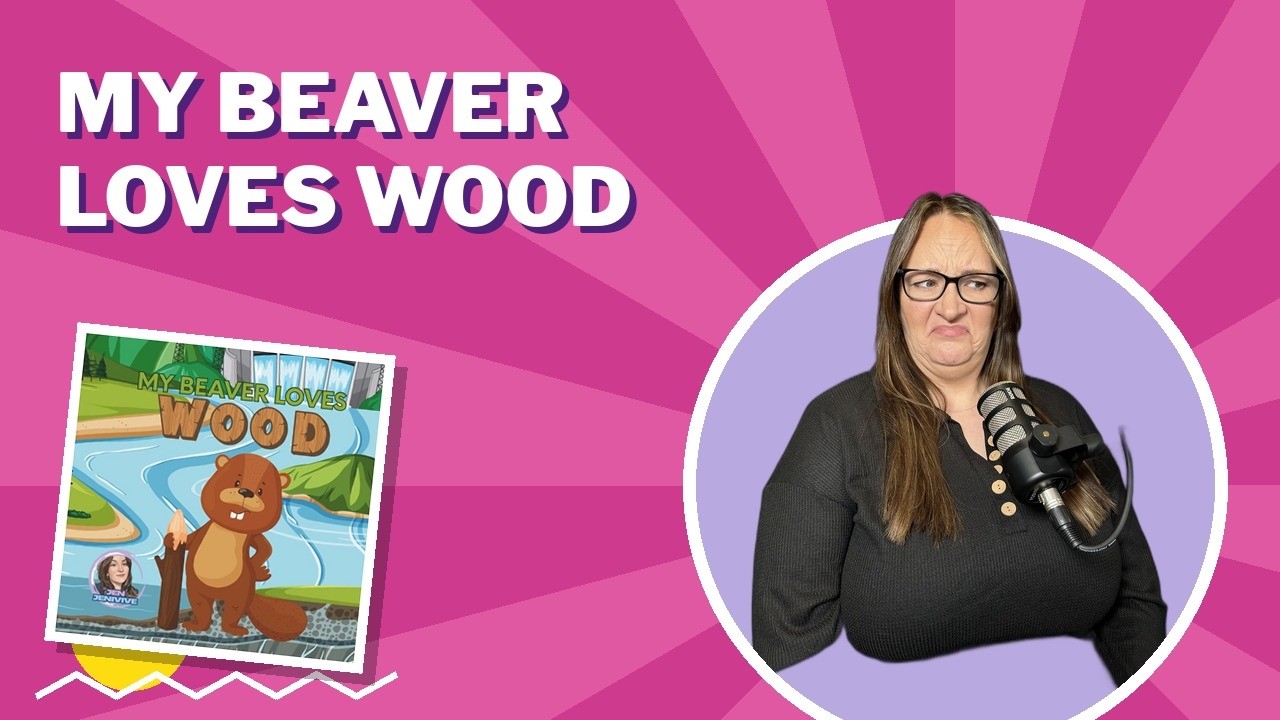 Jen Jenivive reading My Beaver Loves Wood