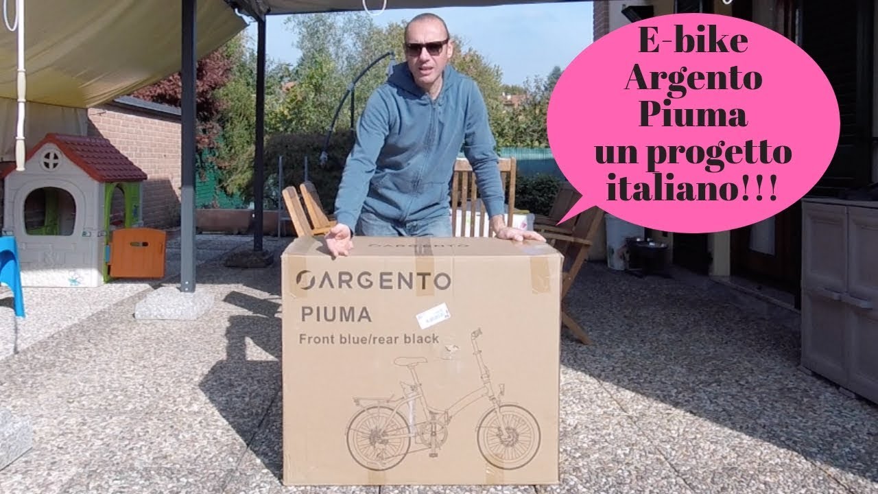 E-BIKE ARGENTO PIUMA BICI A PEDALATA ASSISTITA PROGETTO ITALIANO UNBOXING E  PRIME IMPRESSIONI - YouTube