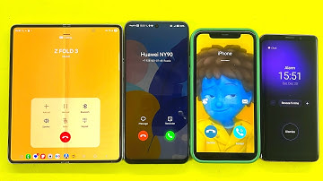 Huawei Y90 + Samsung Z Fold 3 + Samsung S9 + iPhone 11 Incoming Outgoing Call, Fake call,Alarm Clock