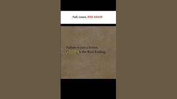 "Failure is never the end — it’s just a lesson.