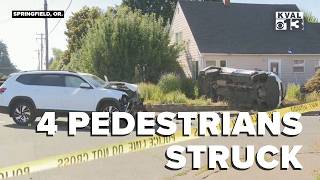 Four pedestrians struck after SUV rolls over in Springfield crash