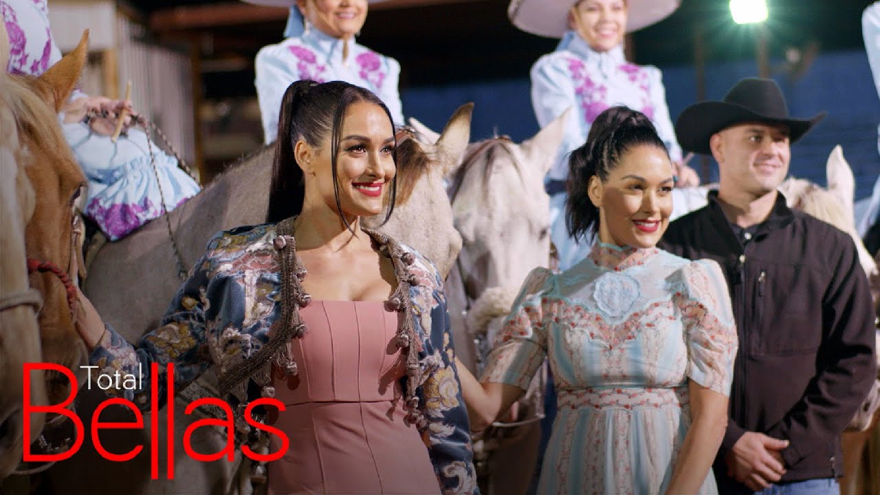 Brie, Nikki Bella & JJ Bond at Mexican Rodeo Total Bellas Bonus Scene