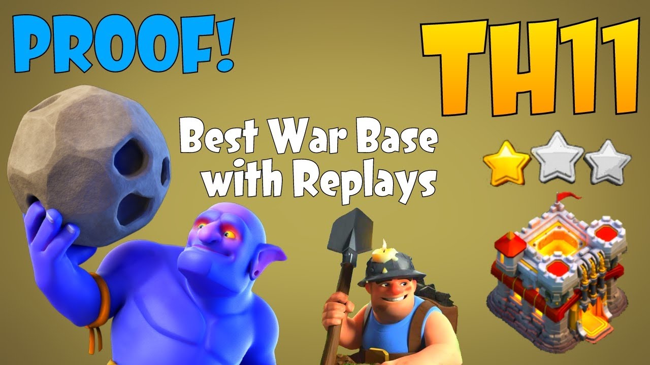 Clash Of Clans TH11 WAR BASE /ANTI 3 STAR/ NEW BOMB TOWERS + 9 REPLAYS