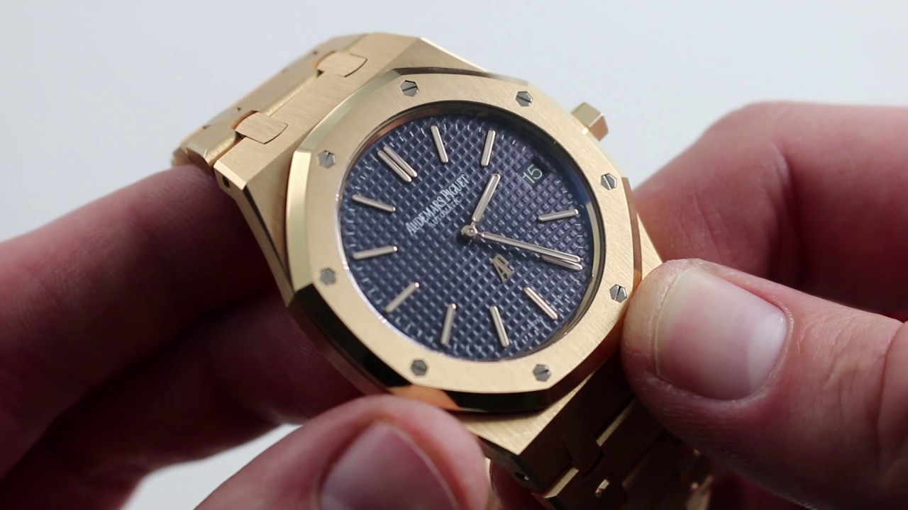 Audemars Piguet Blue 18k Rose Gold Royal Oak Jumbo Extra-Thin  15202OR.OO.1240OR.01 Men's Wristwatch 39 mm Audemars Piguet