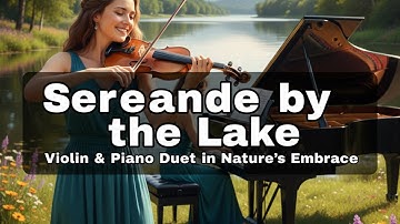 prompt: Serenade by the Lake | Violin & Piano Duet in Nature