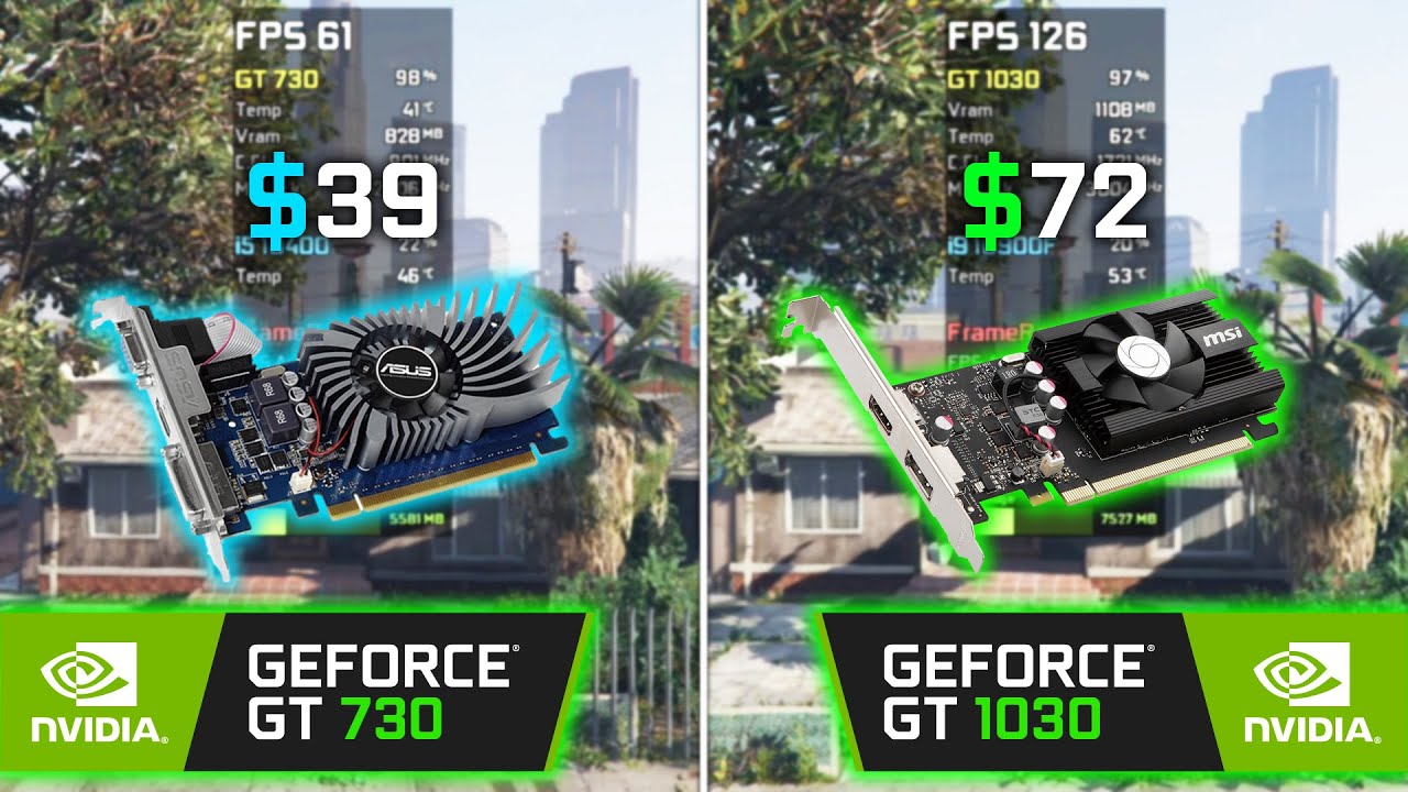 GT 730 4gb DDR3 vs GT 1030 2gb GDDR5 in 5 Games 