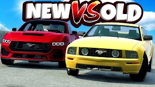 NEW vs OLD Mustangs Race & Run from the Police in BeamNG Drive Mods!