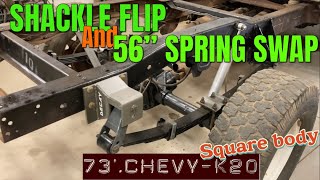 Square body 56” spring swap & shackle flip bracket