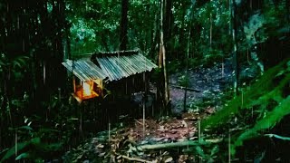 Survive Alone in the Heavy Rain, Build Shelters, Fish and Sleep Soundly