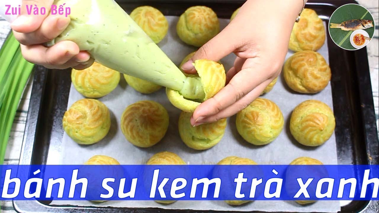 Làm BÁNH SU KEM TRÀ XANH trong vòng 1 giờ | Zui Vào Bếp