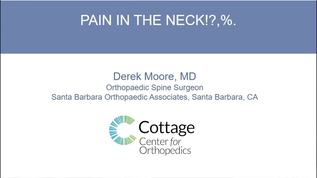 Meet the Doctor Cottage Center for Orthopedics, Dr. Derek Moore YouTube