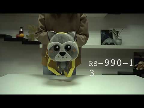 Рюкзак-игрушка для малышей в виде енота GRIZZLY RS-990-1