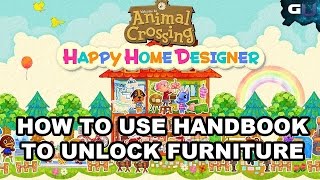 Animal Crossing: Happy Home Designer - 핸드북을 사용하여 가구를 잠금 해제하는 방법 screenshot 1