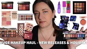 HUGE! Makeup Haul - New & Holiday Releases - 33 Products Unboxed & Swatched!